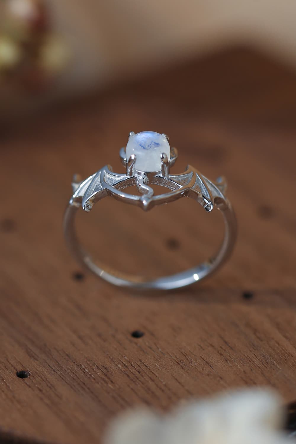 Moonstone Bat 925 Sterling Silver Ring - GemThreads Boutique