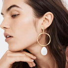 Alloy & Rhinestone Hoop Drop Earrings - GemThreads Boutique