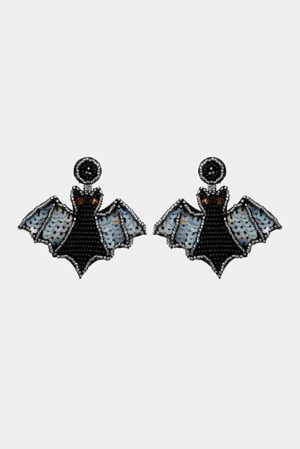 Bat Shape Beaded Dangle Earrings - GemThreads Boutique