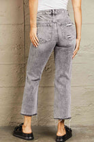 BAYEAS Acid Wash Distressed Cropped Straight Jeans - GemThreads Boutique