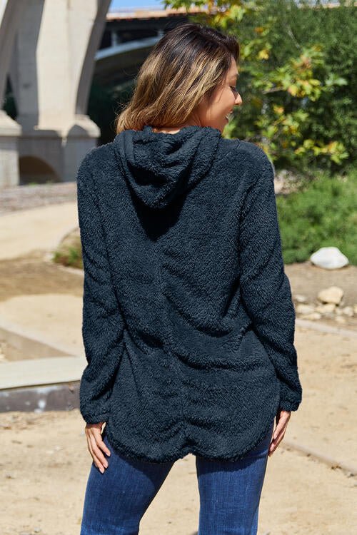 Button Up Long Sleeve Hooded Jacket - GemThreads Boutique