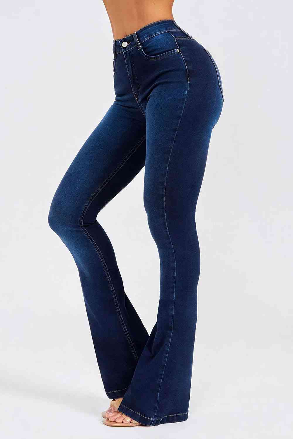 Buttoned Long Jeans - GemThreads Boutique