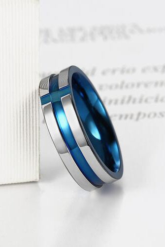 Contrast Titanium Steel Ring - GemThreads Boutique