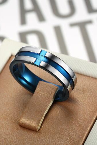 Contrast Titanium Steel Ring - GemThreads Boutique