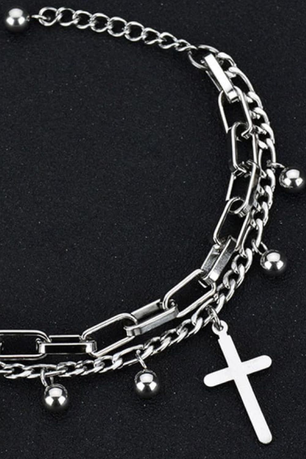 Cross Layered Stainless Steel Bracelet - GemThreads Boutique
