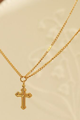 Cross Pendant Titanium Steel Necklace - GemThreads Boutique