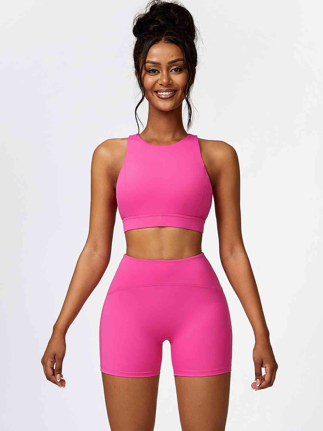 Cutout Cropped Sport Tank and Shorts Set - GemThreads Boutique