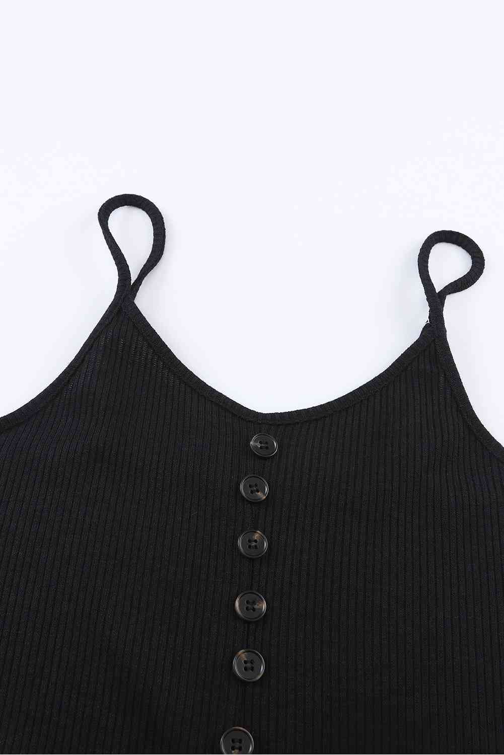 Decorative Button Slit Midi Dress - GemThreads Boutique