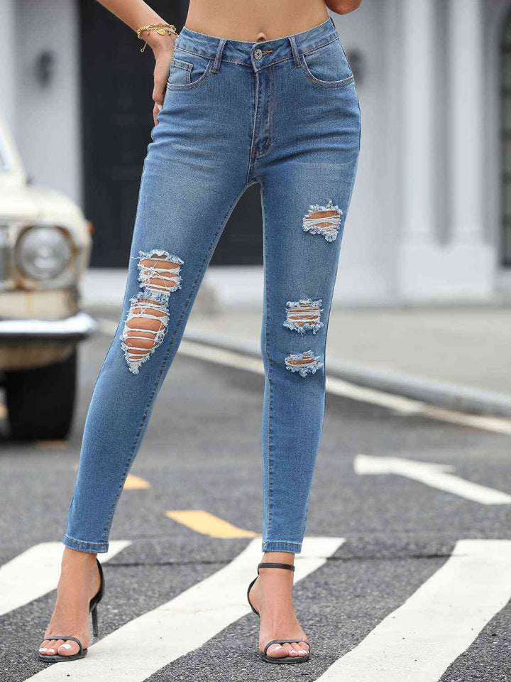 Distressed Skinny Jeans - GemThreads Boutique