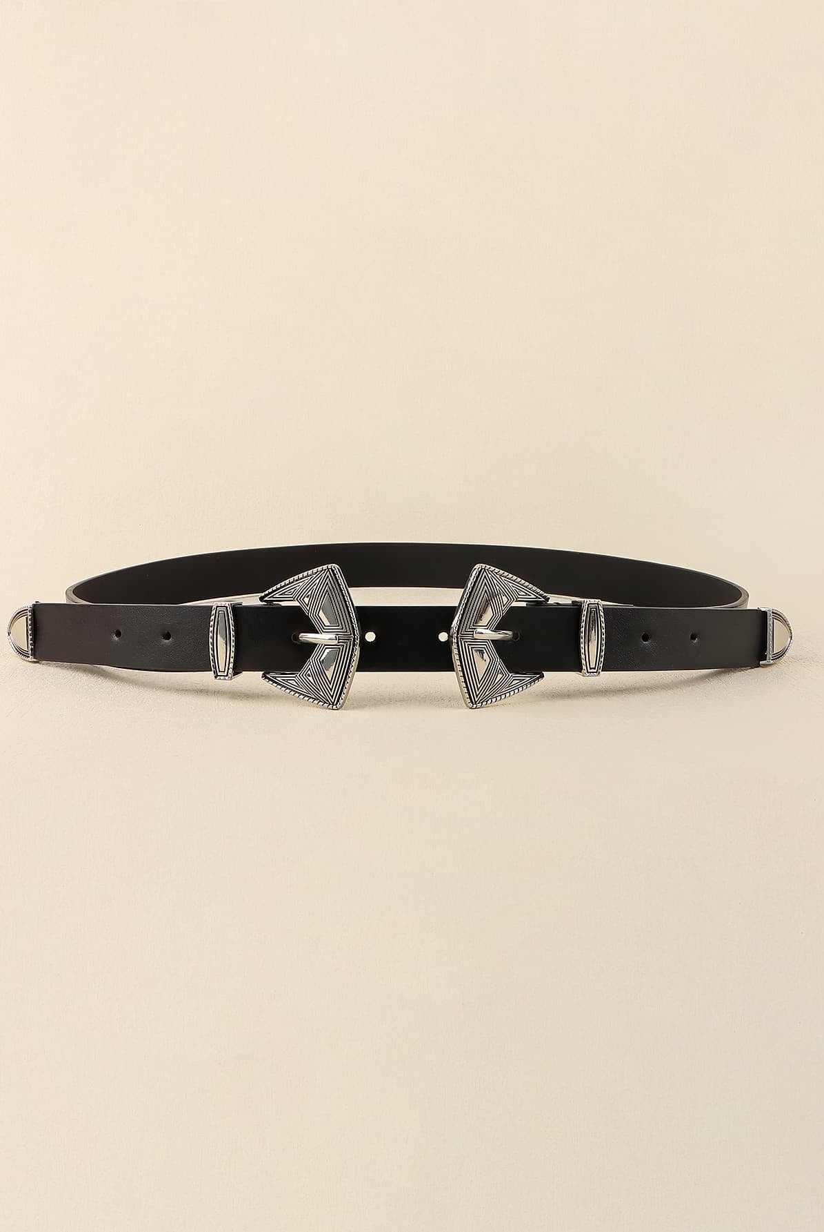 Double Buckle PU Leather Belt - GemThreads Boutique
