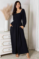 Double Take Square Neck Jumpsuit with Pockets - GemThreads Boutique