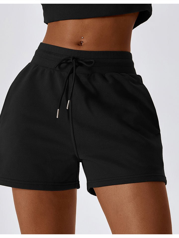 Drawstring Smocked Waist Sports Shorts - GemThreads Boutique