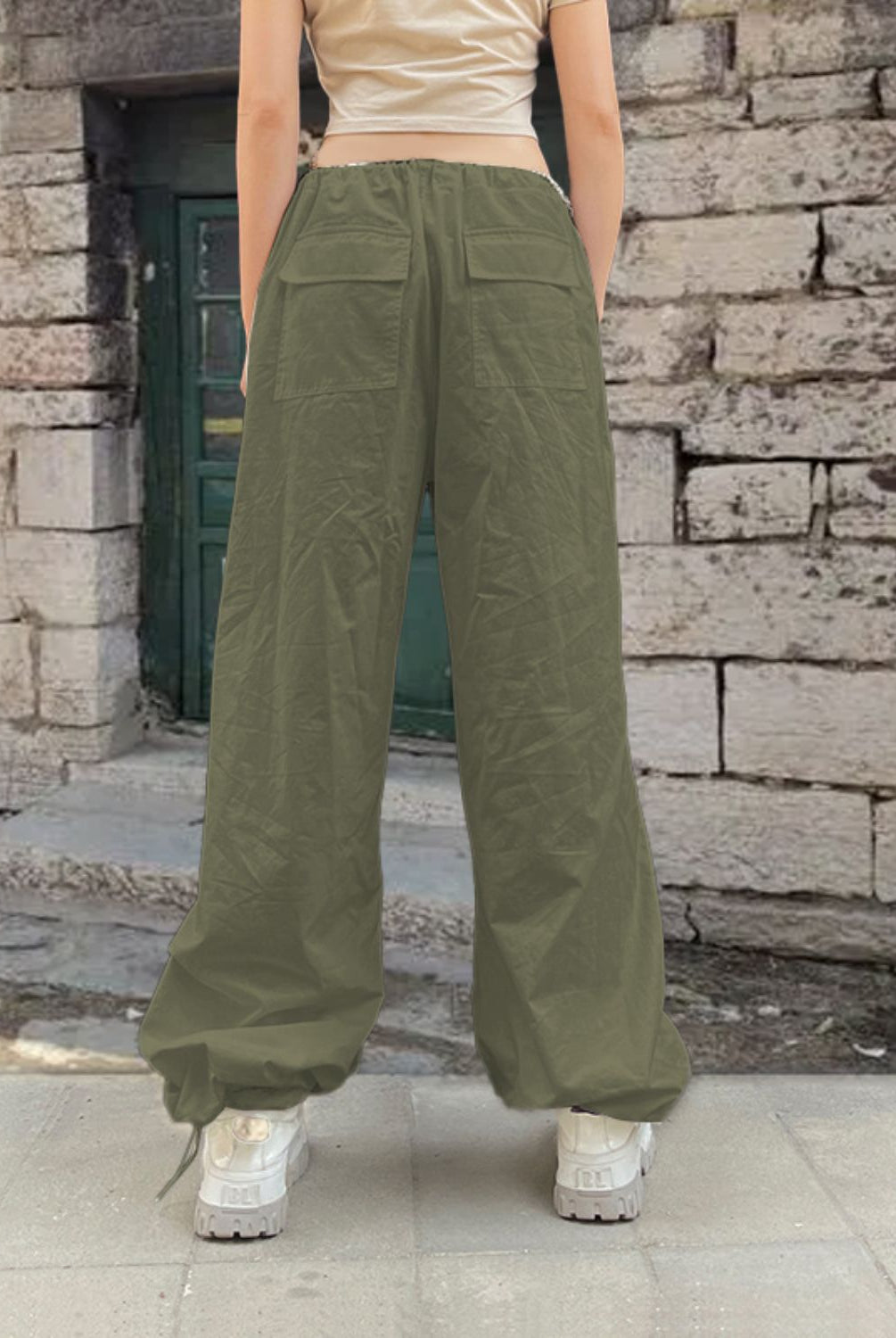 Drawstring Waist Pants with Pockets - GemThreads Boutique