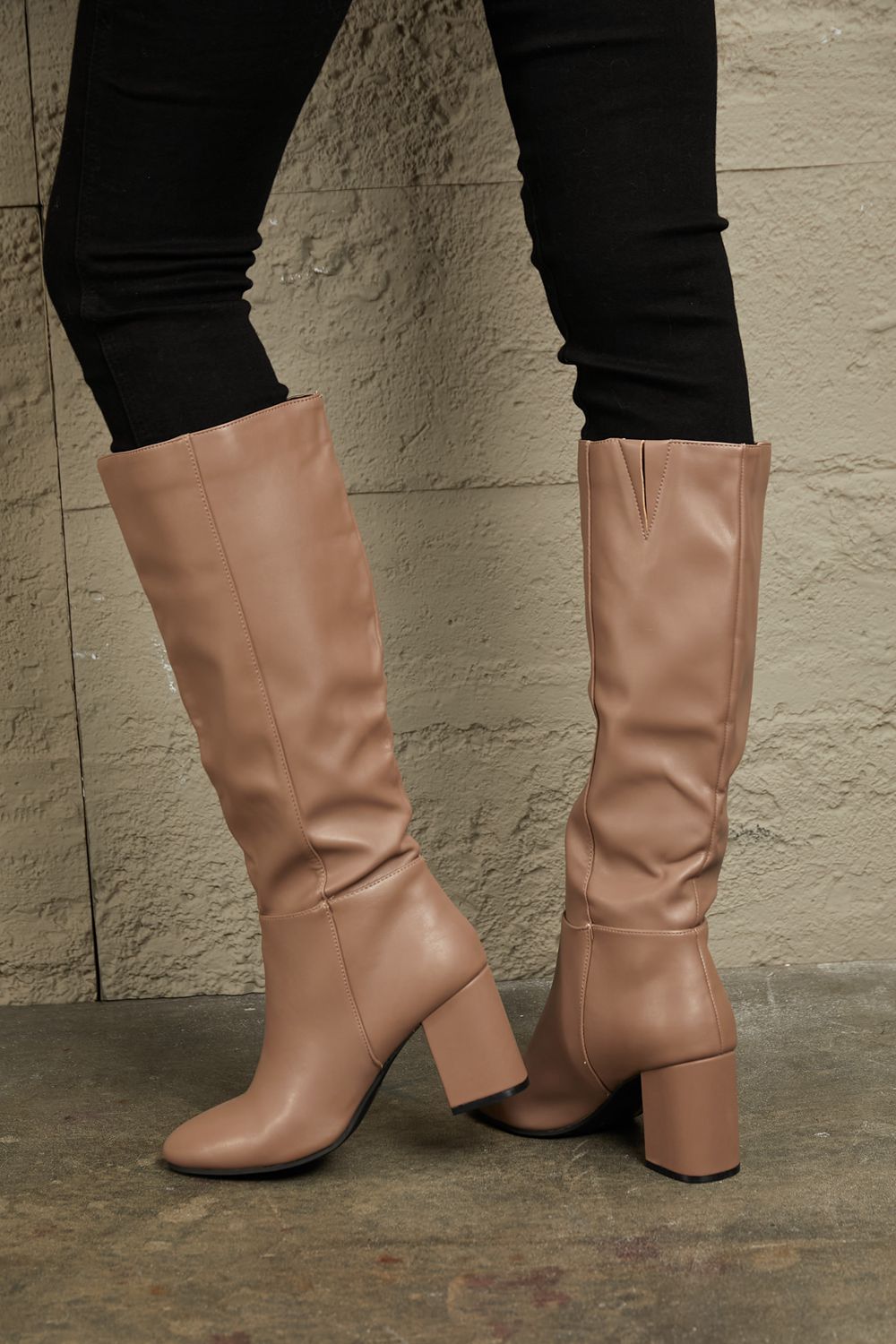East Lion Corp Block Heel Knee High Boots - GemThreads Boutique