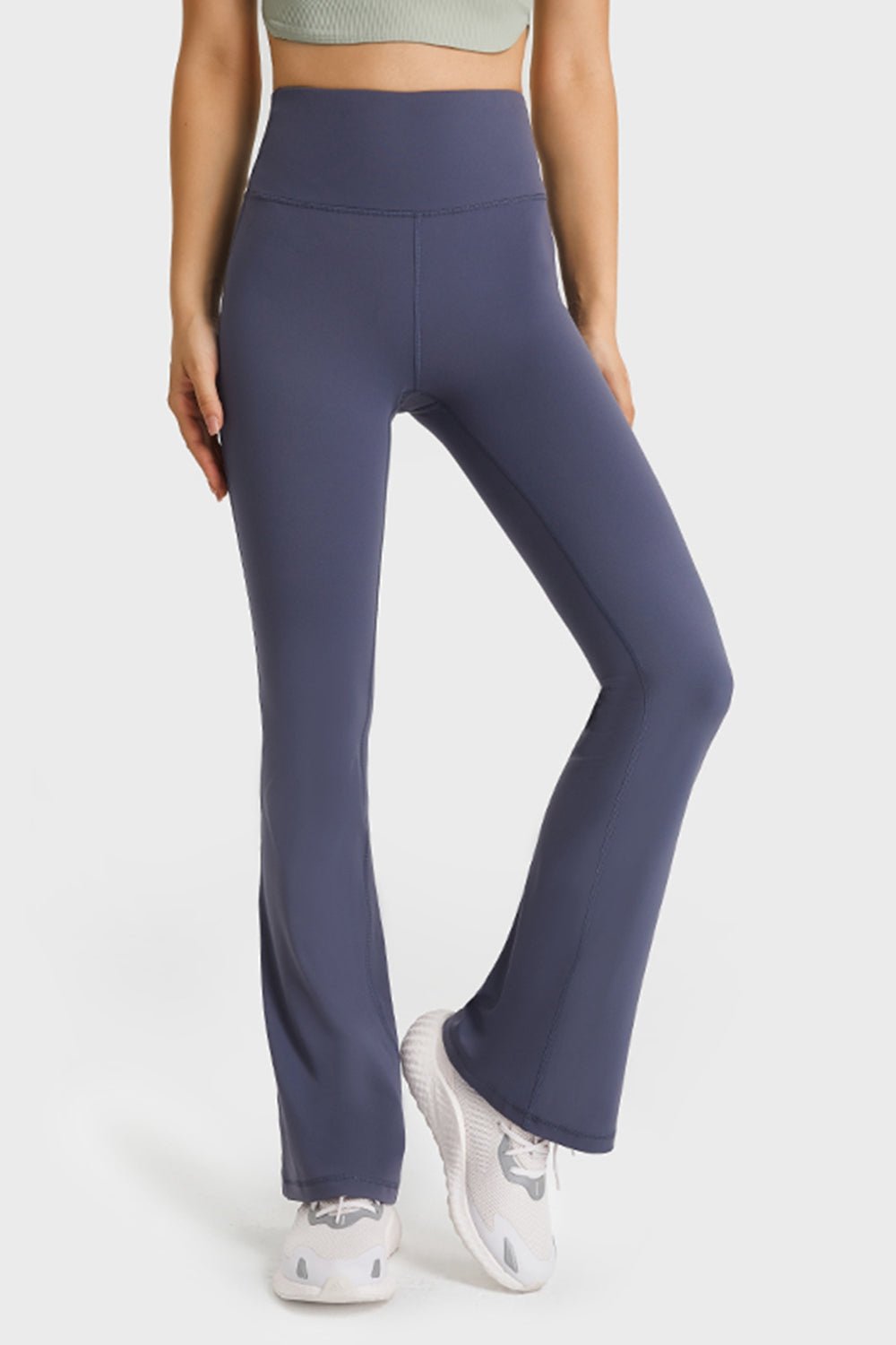 Elastic Waist Flare Yoga Pants - GemThreads Boutique