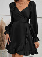 Flounce Sleeve Ruffled Mini Dress - GemThreads Boutique