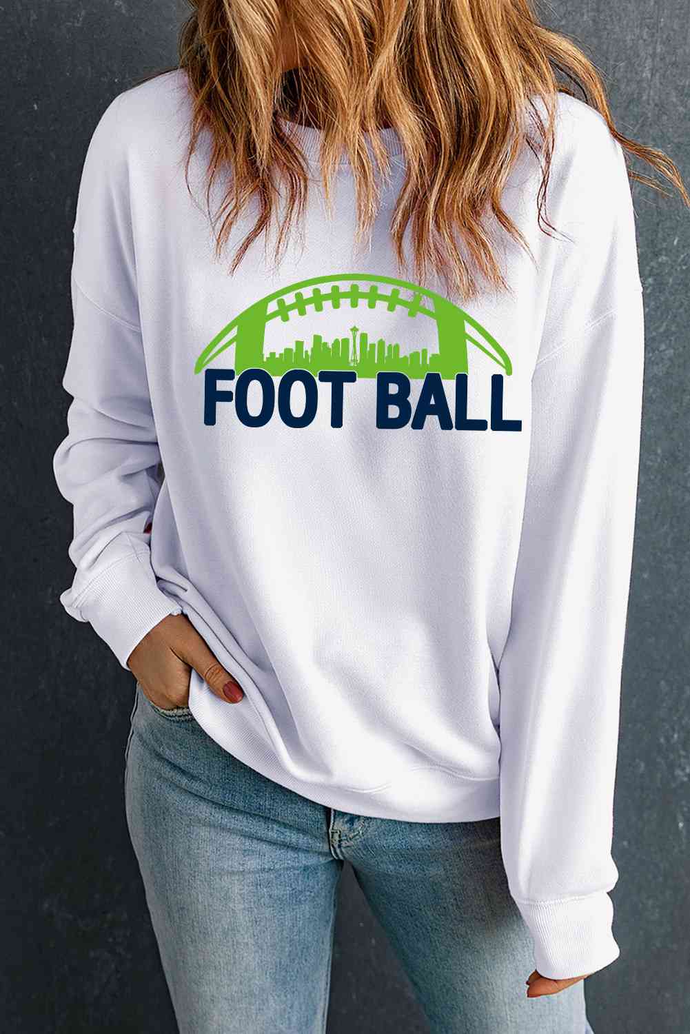 FOOTBALL Graphic Long Sleeve Sweatshirt - GemThreads Boutique