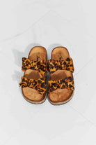 Forever Link Fiercely Feminine Leopard Bow Slide Sandals - GemThreads Boutique