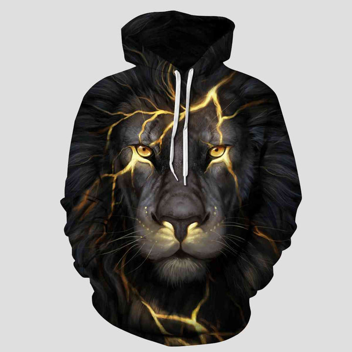 Full Size Animal Print Drawstring Hoodie with Pockets - GemThreads Boutique