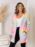 Full Size Gradient Open Front Cardigan - GemThreads Boutique