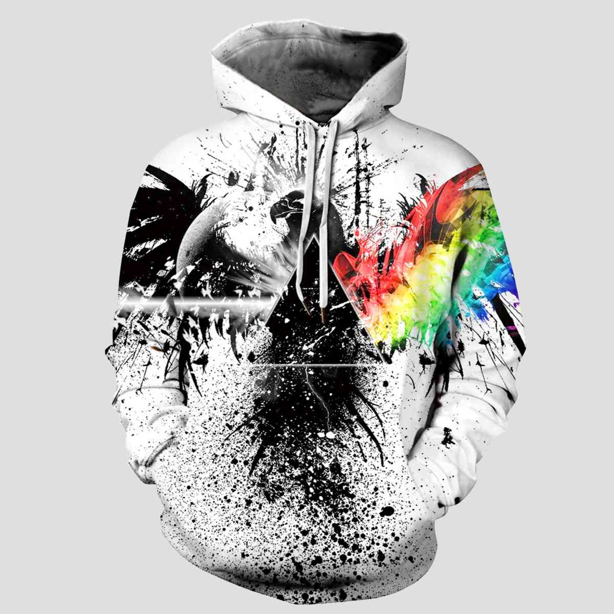 Full Size Printed Drawstring Hoodie with Pockets - GemThreads Boutique