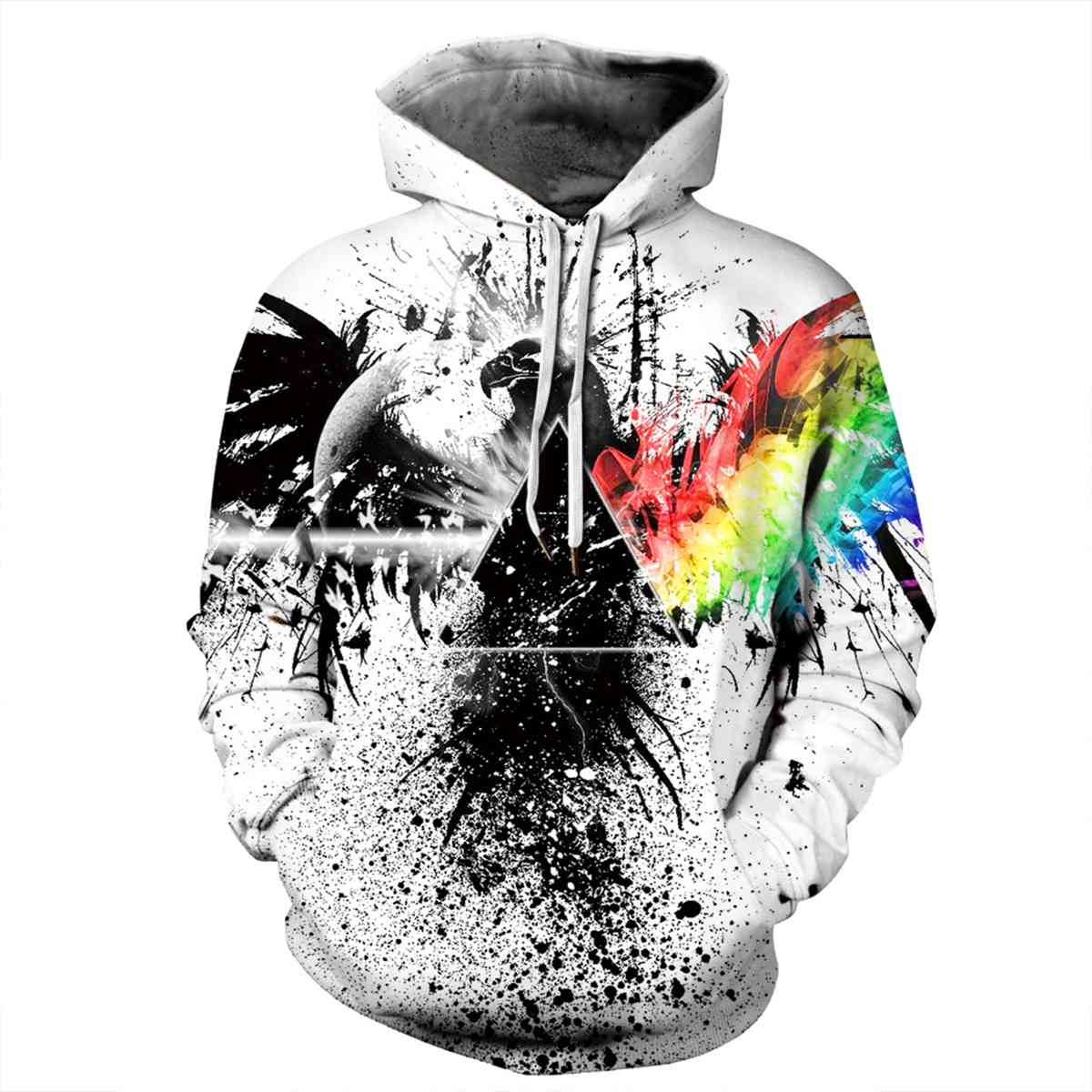 Full Size Printed Drawstring Hoodie with Pockets - GemThreads Boutique