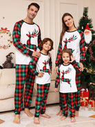Full Size Reindeer Graphic Top and Plaid Pants Set - GemThreads Boutique