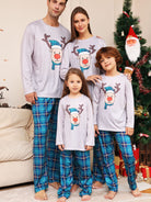 Full Size Rudolph Graphic Long Sleeve Top and Plaid Pants Set - GemThreads Boutique