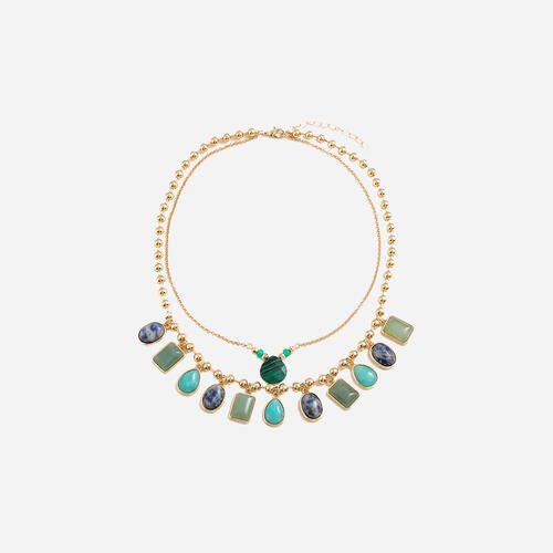 Geometric Alloy Double-Layered Necklace - GemThreads Boutique