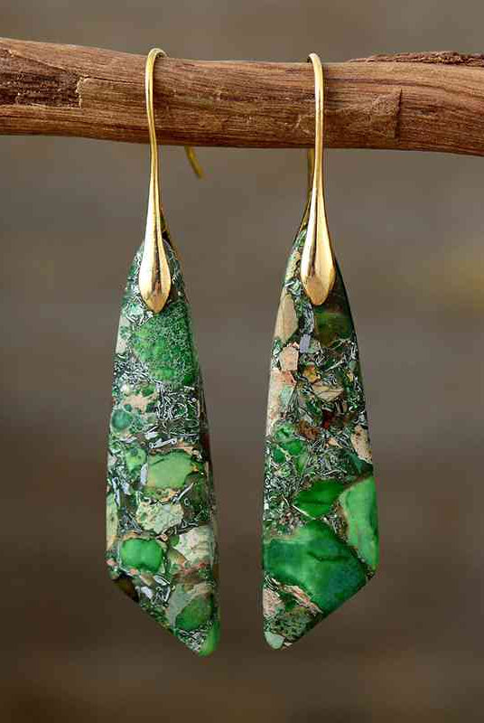 Gold-Plated Copper Dangle Earrings - GemThreads Boutique