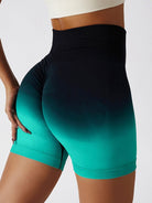 Gradient Wide Waistband Slim Fit Sports Shorts - GemThreads Boutique
