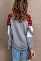 Graphic Plaid Long Sleeve T-Shirt - GemThreads Boutique