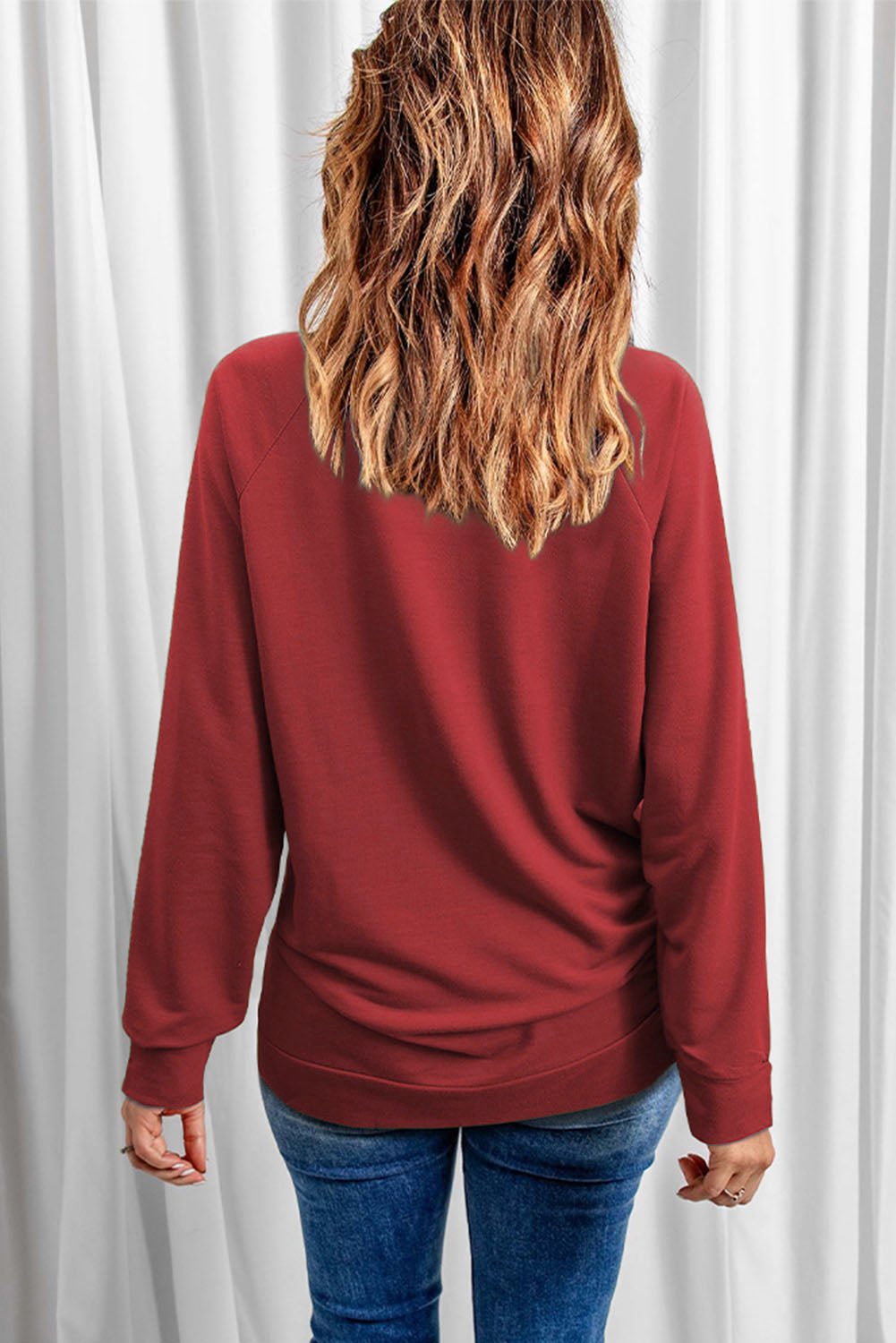 Graphic Raglan Sleeve Sweatshirt - GemThreads Boutique