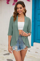 Half Sleeve Open Front Cardigan - GemThreads Boutique