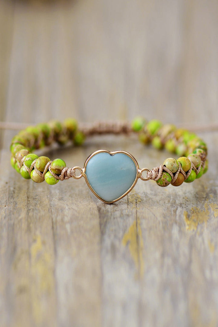 Handmade Heart Shape Natural Stone Bracelet - GemThreads Boutique