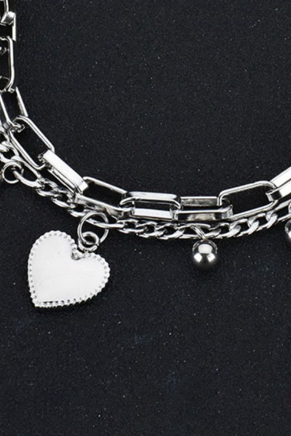 Heart Charm Stainless Steel Bracelet - GemThreads Boutique