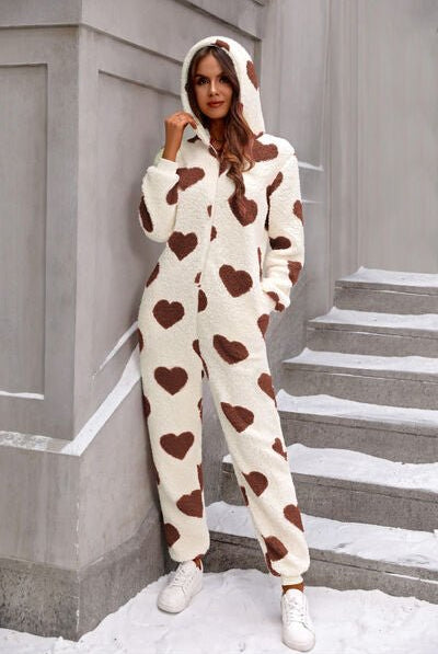 "Hearts Embrace" Hooded Jumpsuit - GemThreads Boutique