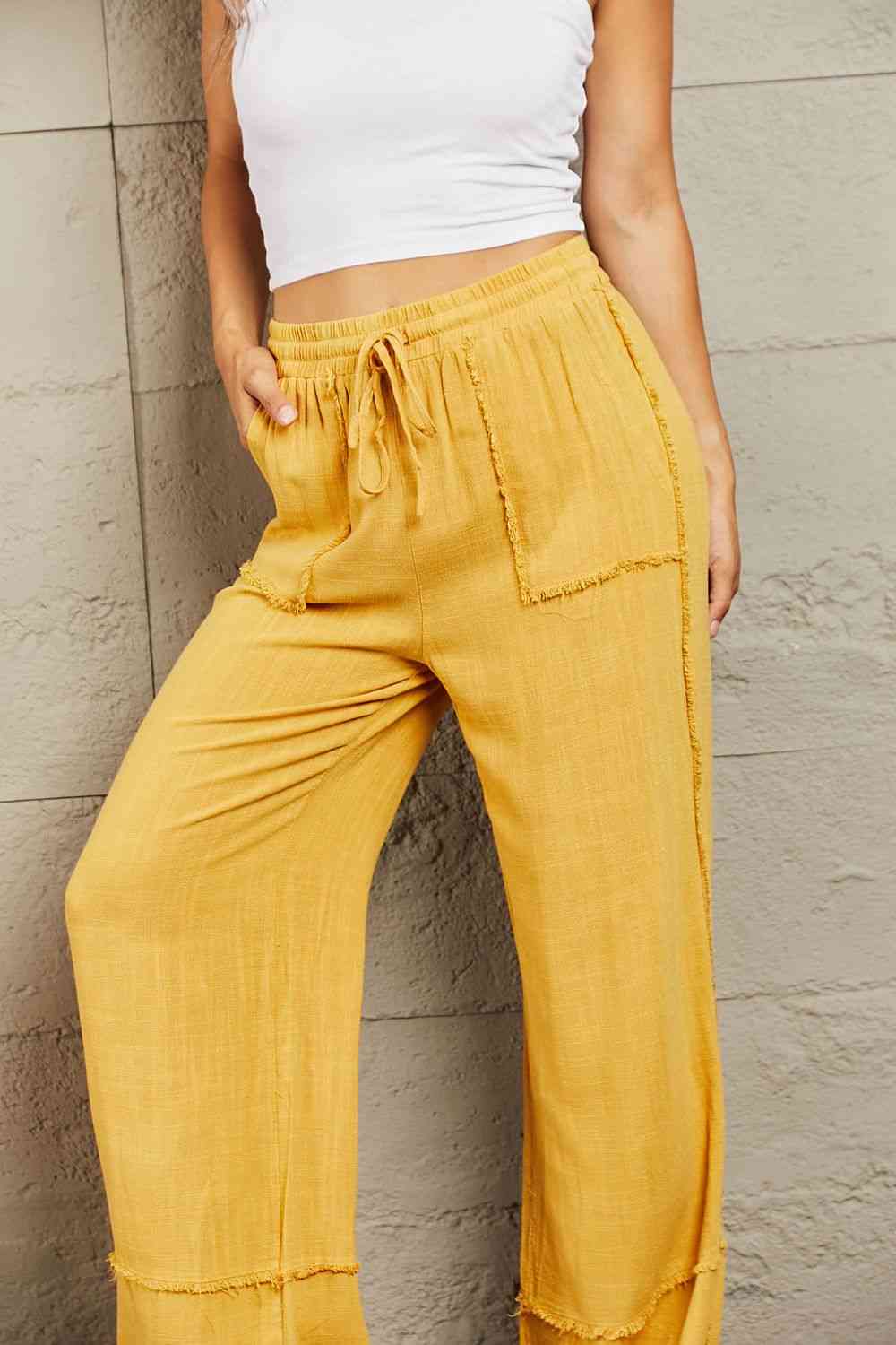 HEYSON Love Me Full Size Mineral Wash Wide Leg Pants - GemThreads Boutique
