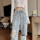 High Waist Ripped Jeans - GemThreads Boutique