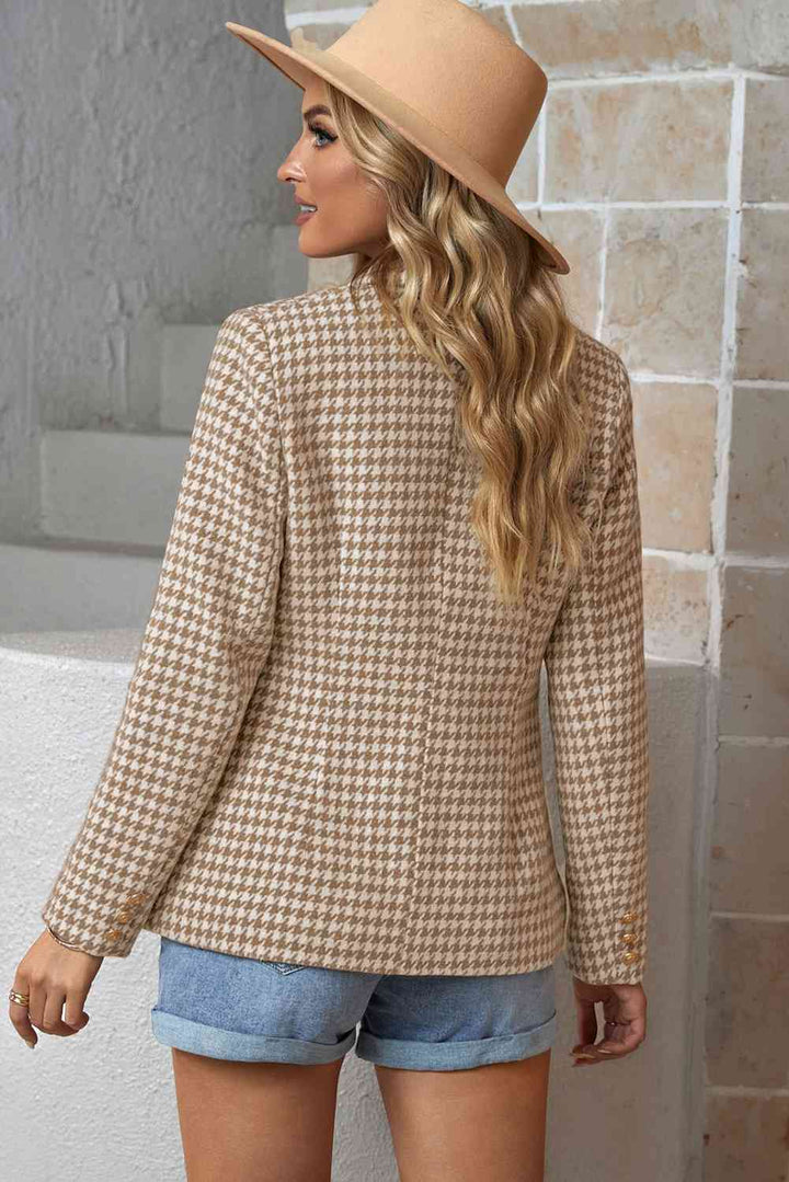 Houndstooth Double-Breasted Blazer - GemThreads Boutique