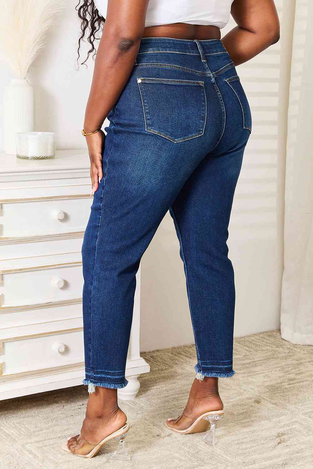 Judy Blue Full Size High Waist Released Hem Slit Jeans - GemThreads Boutique