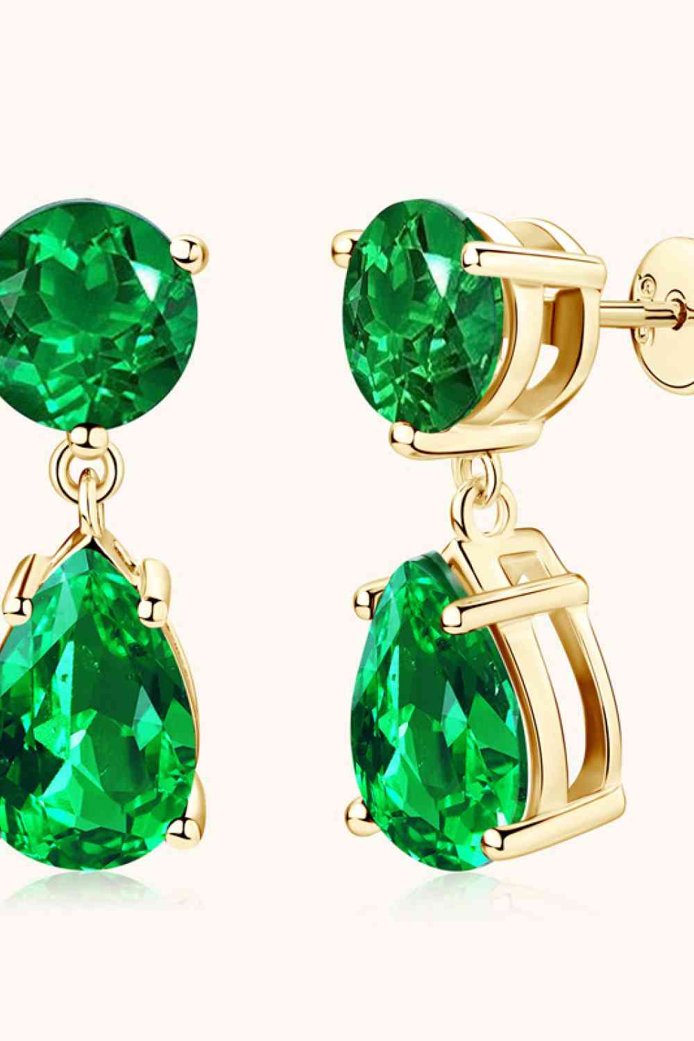 Lab-Grown Emerald Drop Earrings - GemThreads Boutique