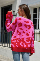 Leopard Drop Shoulder Sweater - GemThreads Boutique