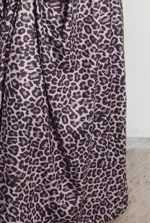 Leopard Round Neck Maxi Dress - GemThreads Boutique