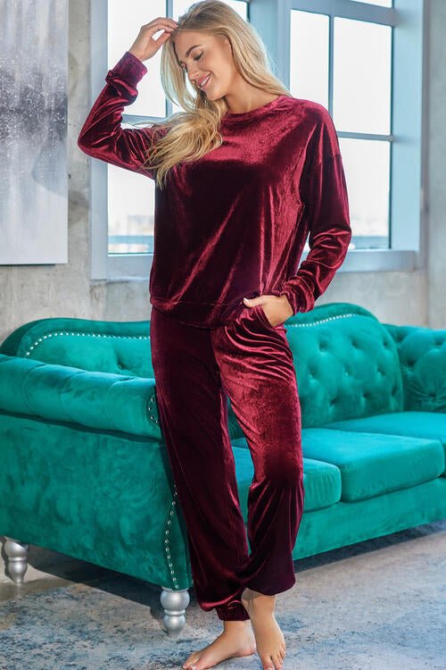 Long Sleeve Top and Pants Lounge Set - GemThreads Boutique