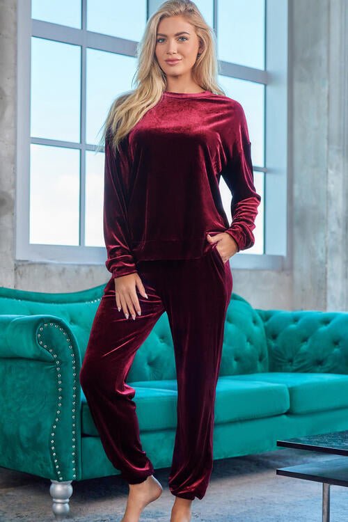 Long Sleeve Top and Pants Lounge Set - GemThreads Boutique