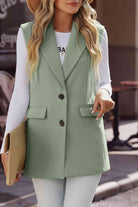 Longline Blazer Vest with Pockets - GemThreads Boutique