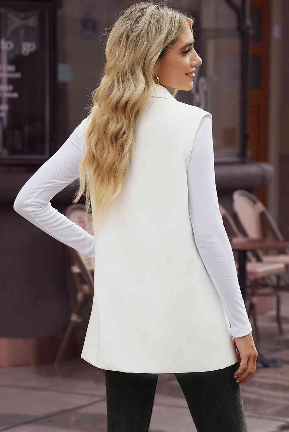 Longline Blazer Vest with Pockets - GemThreads Boutique