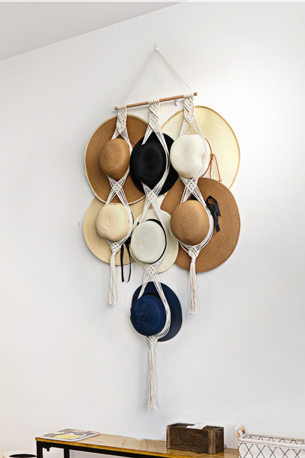 Macrame Hat Hanger - GemThreads Boutique