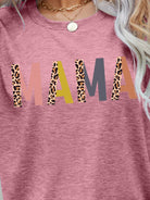 MAMA Leopard Graphic Short Sleeve Tee - GemThreads Boutique